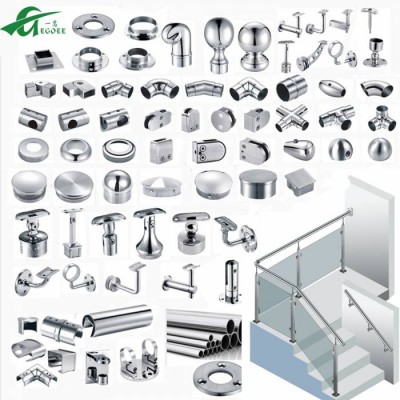 Modern Design Best Quality Glass Stair Railing Stainless Steel Balustrade Accessories Stainless Steel Handrail Balustrade