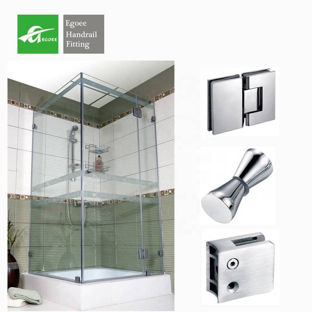 Zinc Alloy / Stainless Steel Frameless Shower Glass Door Hinge For Bathroom